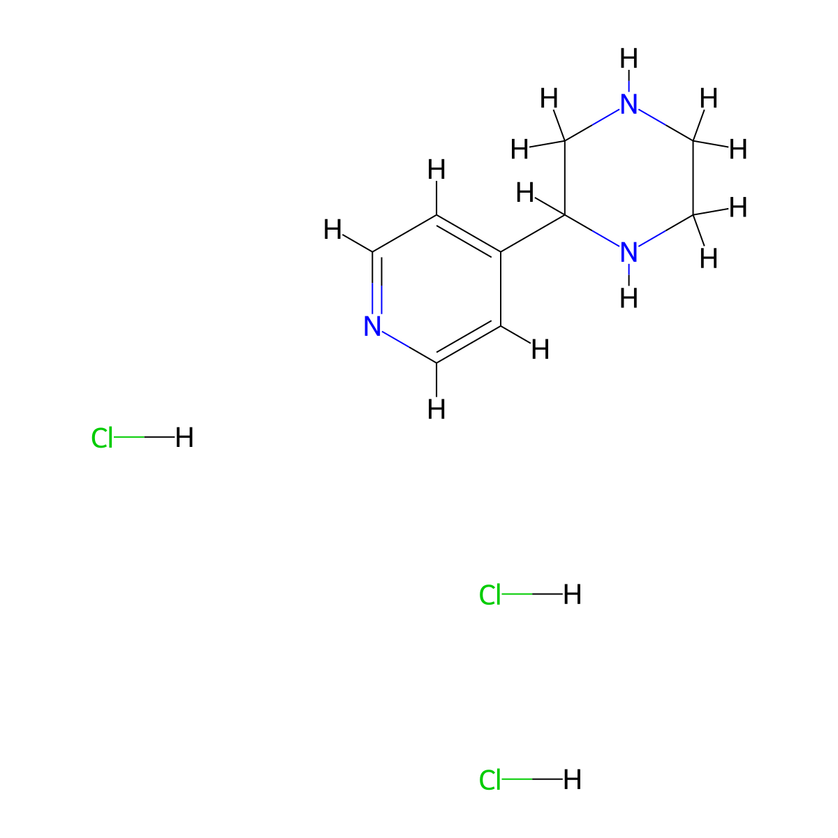 2-(4-Pyridyl)piperazine Trihydrochloride molecular structure, CAS 2990877-86-4