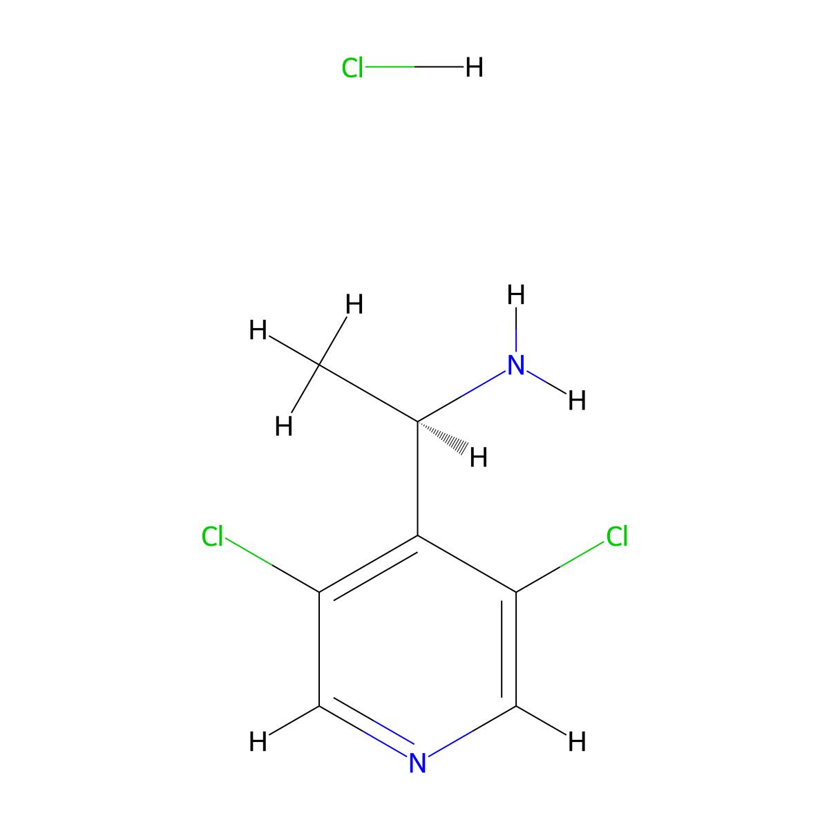 (R)-1-(3,5-Dichloropyridin-4-yl)ethan-1-amine hydrochloride molecular structure, CAS 2990885-16-8