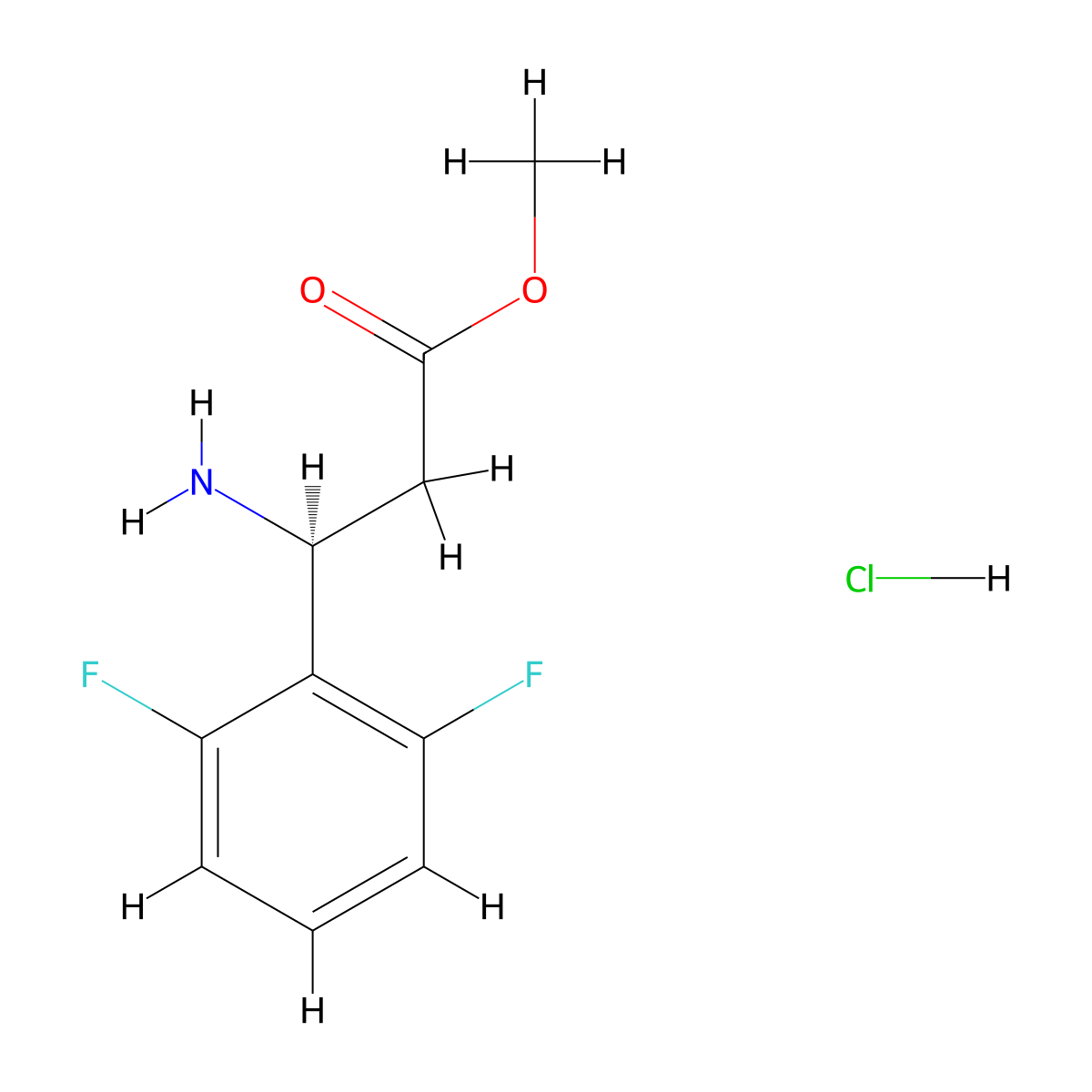 Methyl (S)-3-amino-3-(2,6-difluorophenyl)propanoate hydrochloride molecular structure, CAS 2990898-07-0