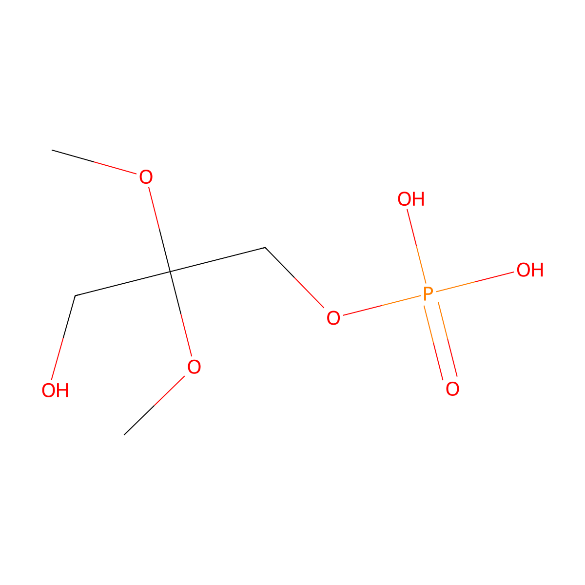 (3-Hydroxy-2,2-dimethoxy)propyl dihydrogen phosphate molecular structure, CAS 29909-09-9