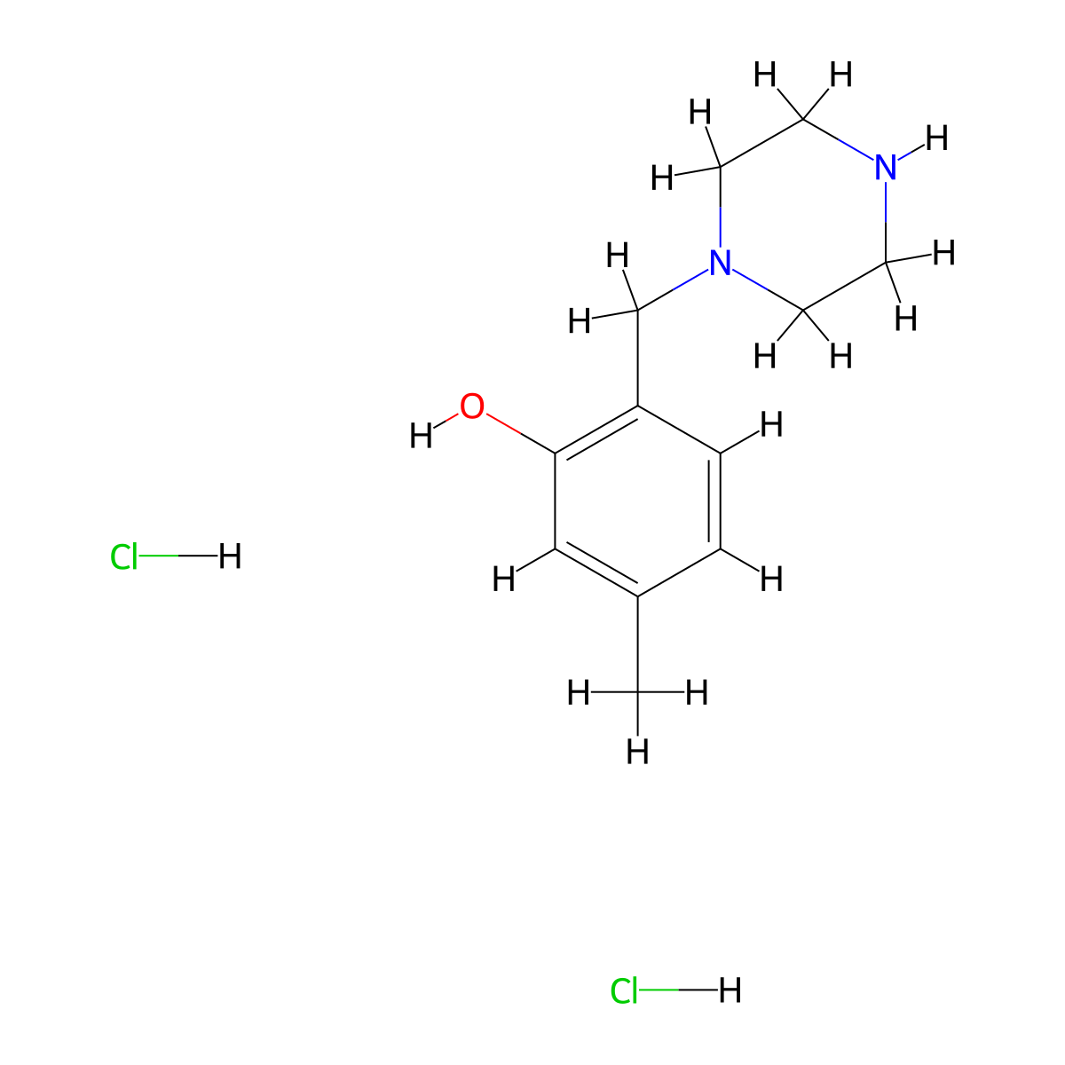 5-Methyl-2-(piperazin-1-ylmethyl)phenol dihydrochloride molecular structure, CAS 2990906-28-8