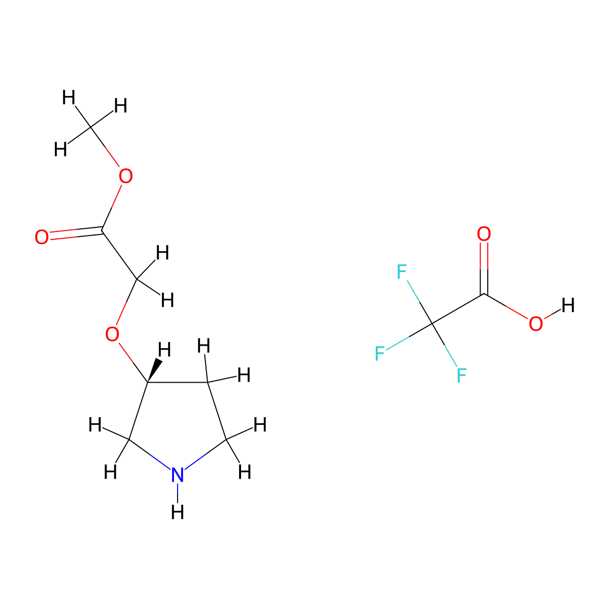 methyl (R)-2-(pyrrolidin-3-yloxy)acetate 2,2,2-trifluoroacetic acid molecular structure, CAS 2990941-37-0