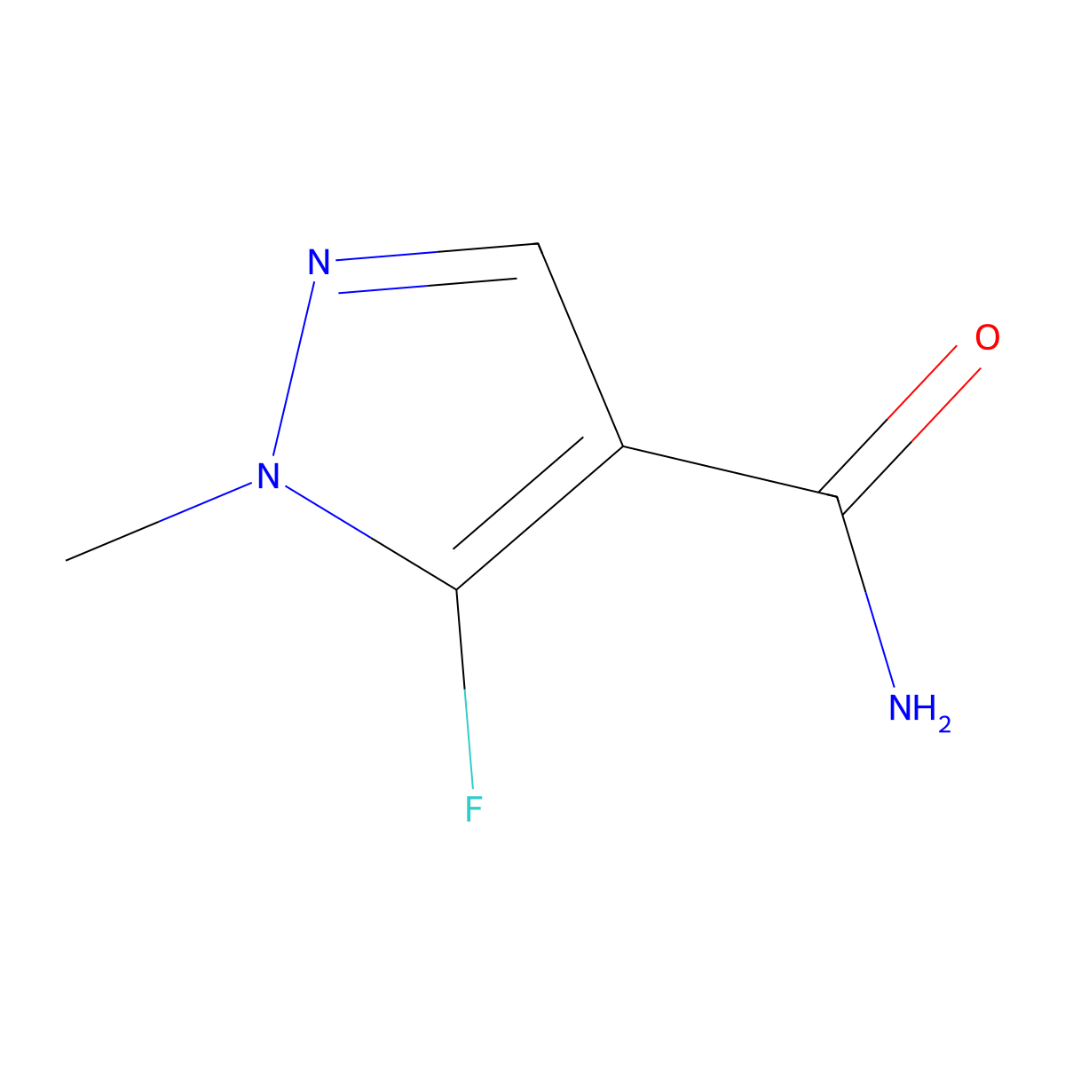5-Fluoro-1-methyl-1H-pyrazole-4-carboxamide molecular structure, CAS 2990978-87-3