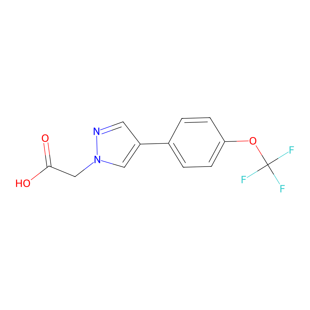 2-(4-(4-(Trifluoromethoxy)phenyl)-1H-pyrazol-1-yl)acetic acid molecular structure, CAS 2990991-33-6