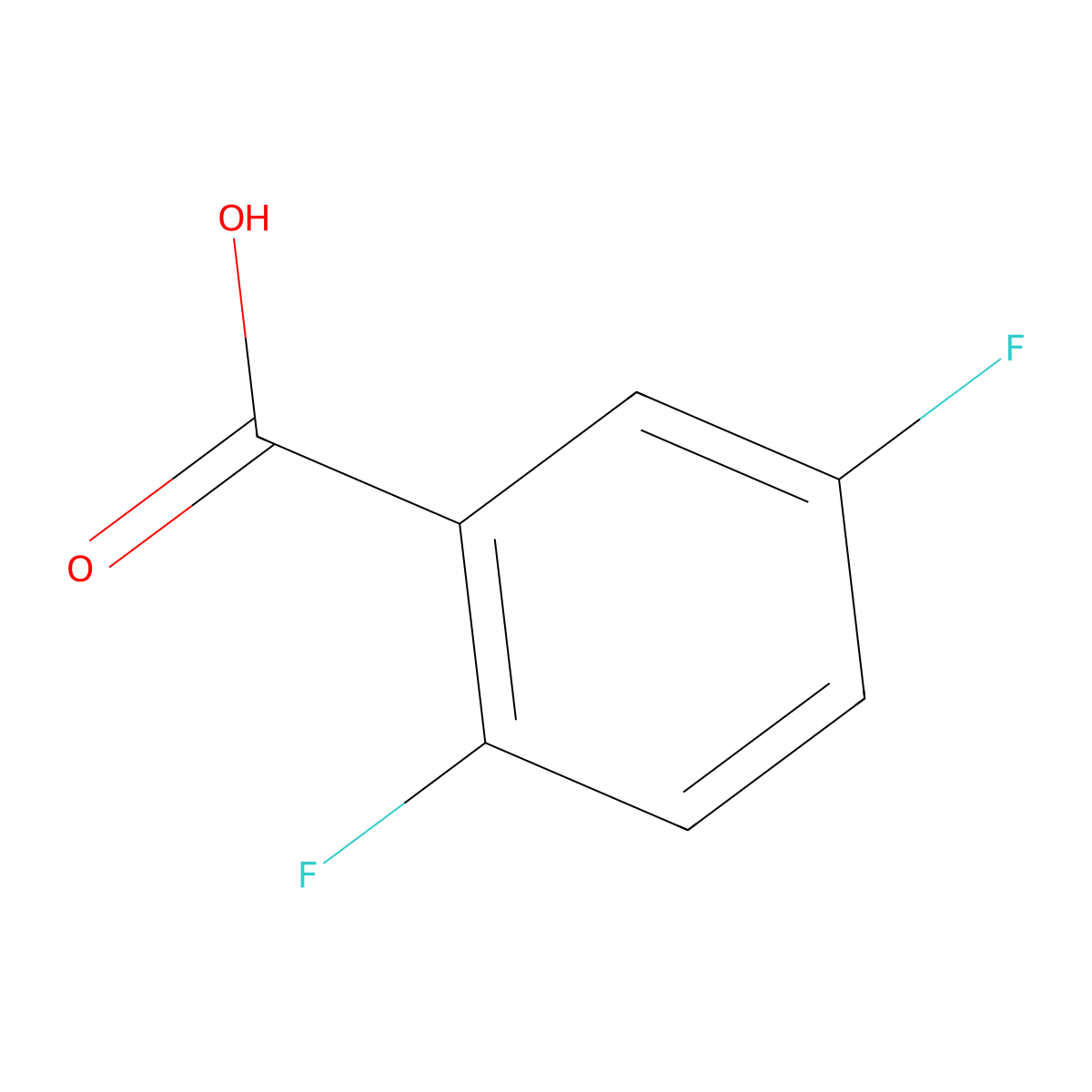 2,5-Difluorobenzoic acid molecular structure, CAS 2991-28-8