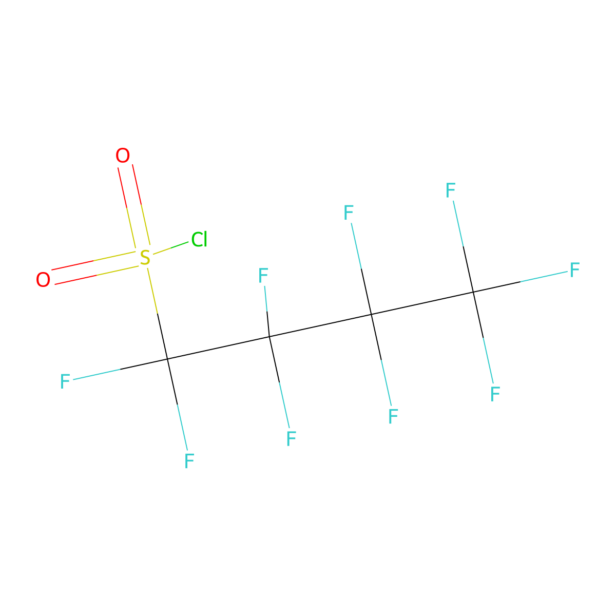 1,1,2,2,3,3,4,4,4-Nonafluorobutane-1-sulfonyl chloride molecular structure, CAS 2991-84-6