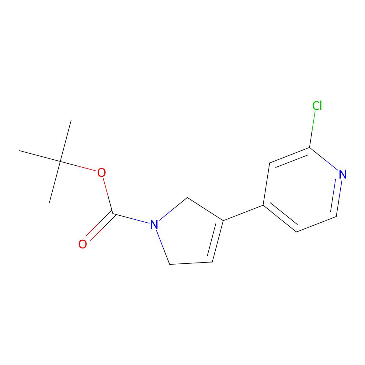 tert-butyl 3-(2-chloropyridin-4-yl)-2,5-dihydro-1H-pyrrole-1-carboxylate molecular structure, CAS 2991092-26-1