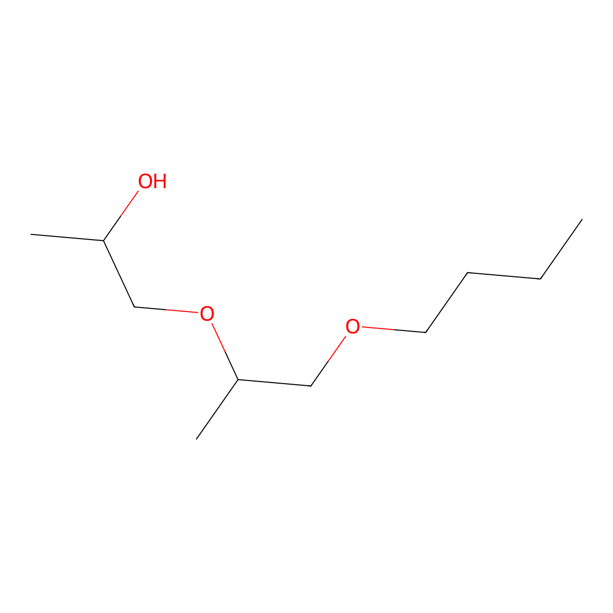Dipropylene glycol n-butyl ether molecular structure, CAS 29911-28-2