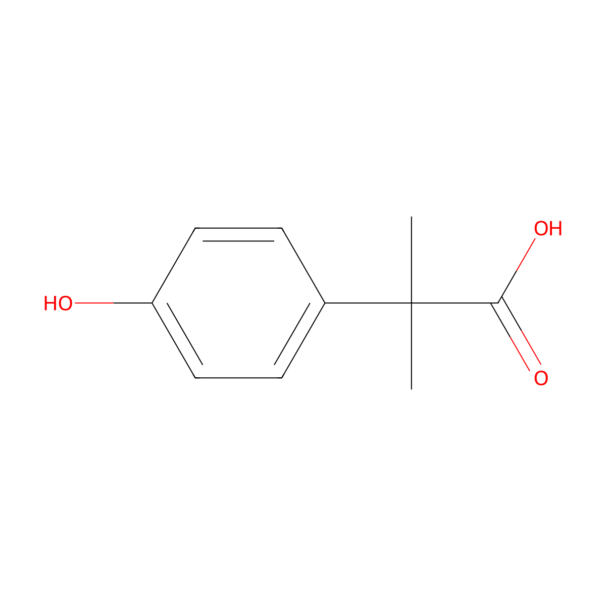 2-(4-Hydroxyphenyl)-2-methylpropanoic acid molecular structure, CAS 29913-51-7