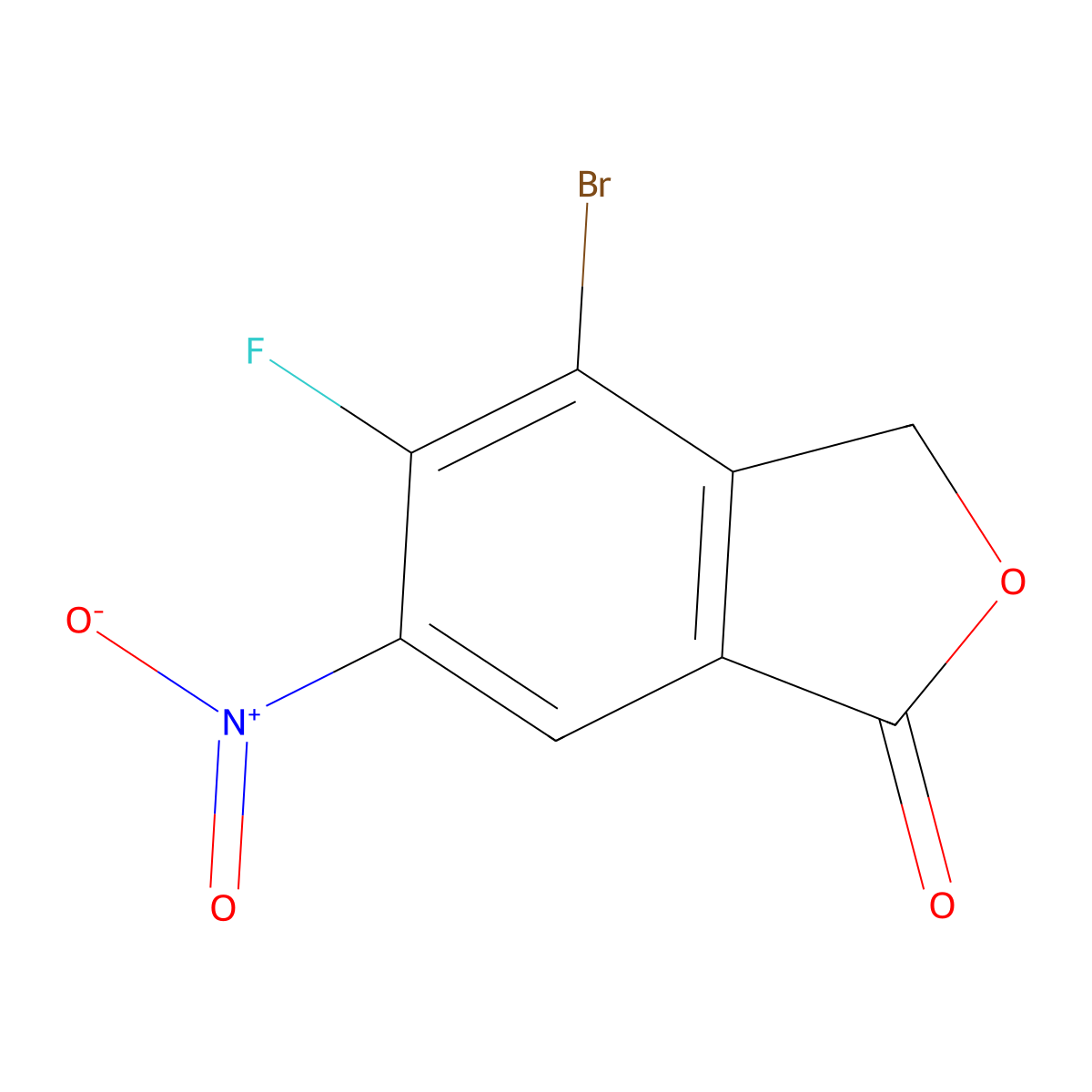 4-Bromo-5-fluoro-6-nitroisobenzofuran-1(3H)-one molecular structure, CAS 2991356-61-5