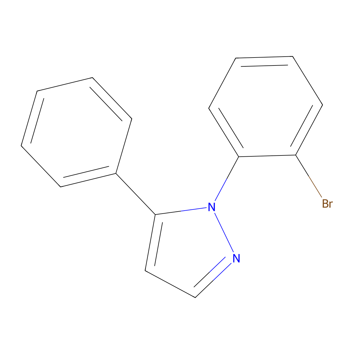 1-(2-bromophenyl)-5-phenyl-1H-pyrazole molecular structure, CAS 299162-73-5