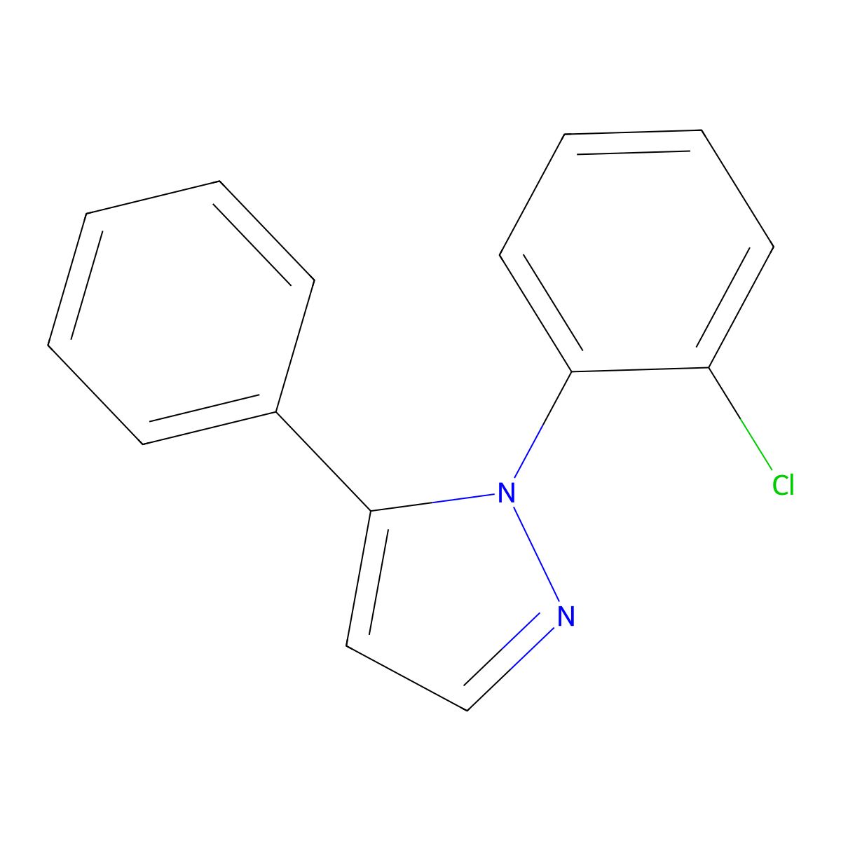 1-(2-chlorophenyl)-5-phenyl-1H-pyrazole molecular structure, CAS 299162-74-6