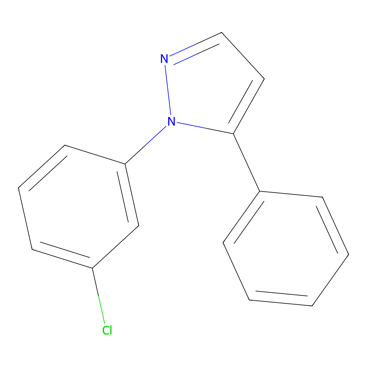 1-(3-chlorophenyl)-5-phenyl-1H-pyrazole molecular structure, CAS 299162-79-1