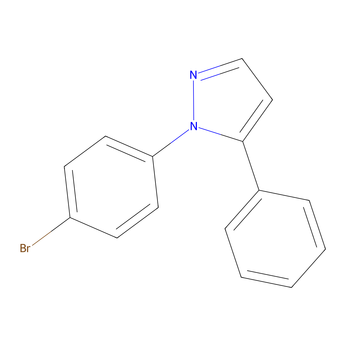 1-(4-bromophenyl)-5-phenyl-1H-pyrazole molecular structure, CAS 299162-81-5