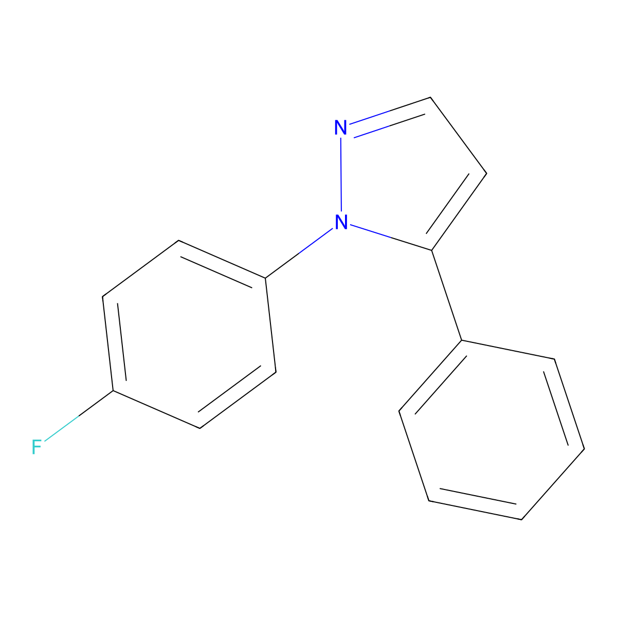 1-(4-Fluorophenyl)-5-phenyl-1H-pyrazole molecular structure, CAS 299162-83-7