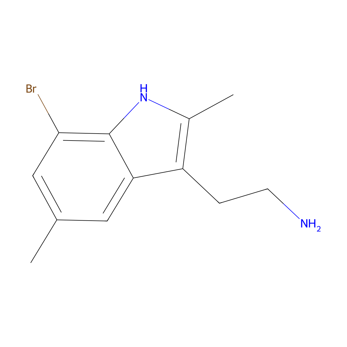 2-(7-bromo-2,5-dimethyl-1H-indol-3-yl)ethanamine molecular structure, CAS 299163-59-0