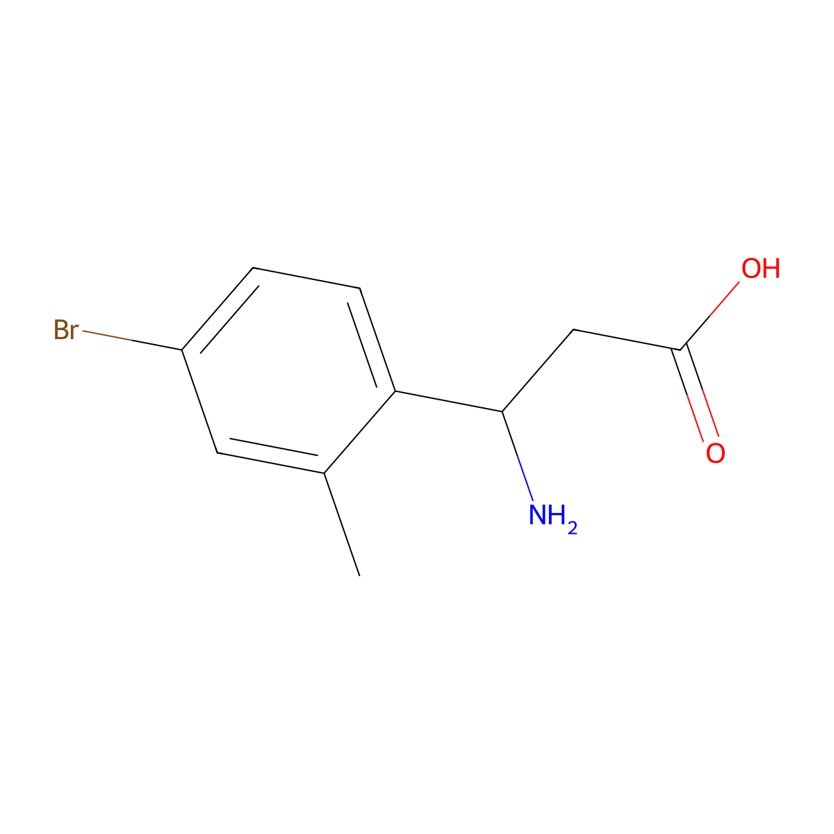 3-Amino-3-(4-bromo-2-methylphenyl)propanoic acid molecular structure, CAS 299164-09-3