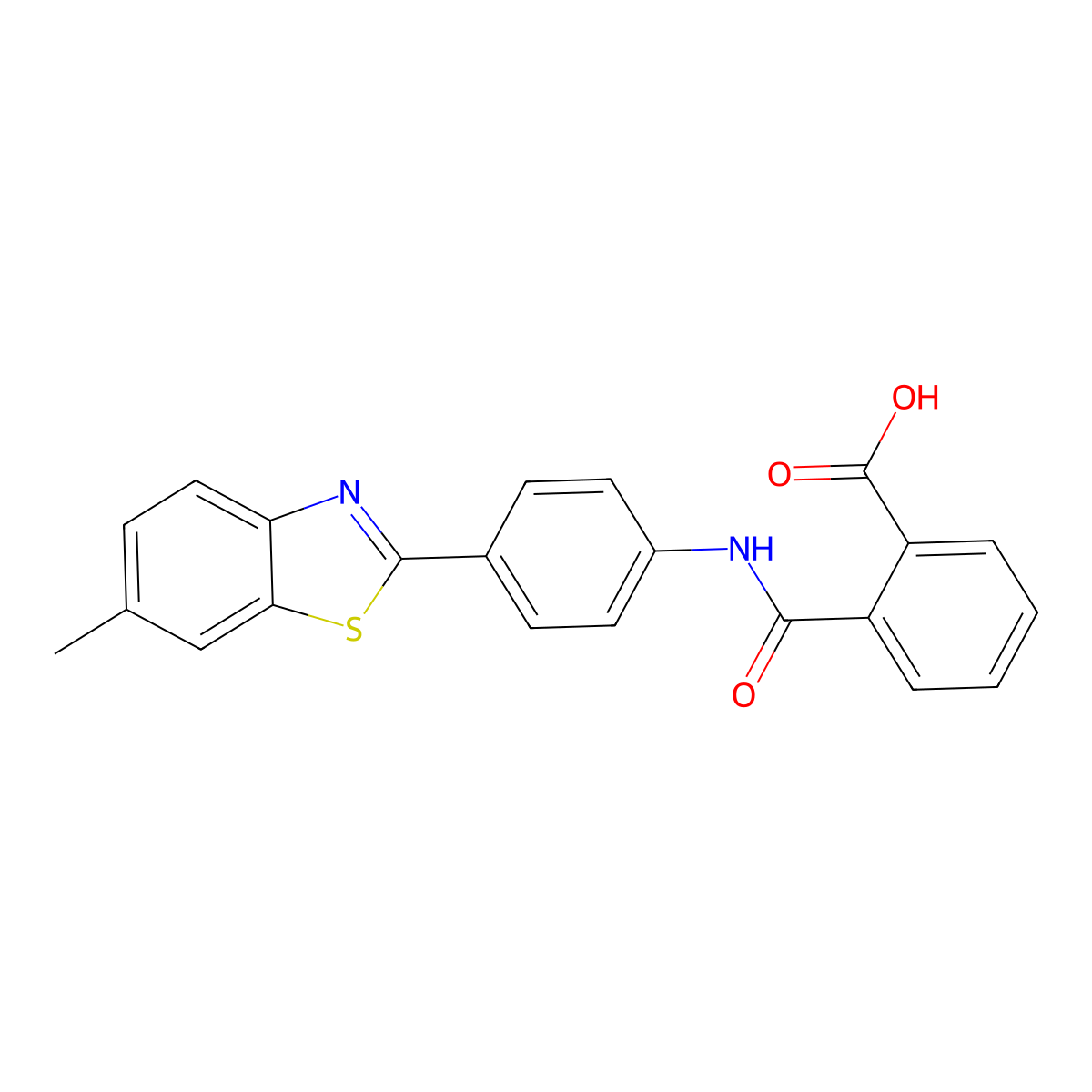 2-((4-(6-Methylbenzo[d]thiazol-2-yl)phenyl)carbamoyl)benzoic acid molecular structure, CAS 299164-58-2