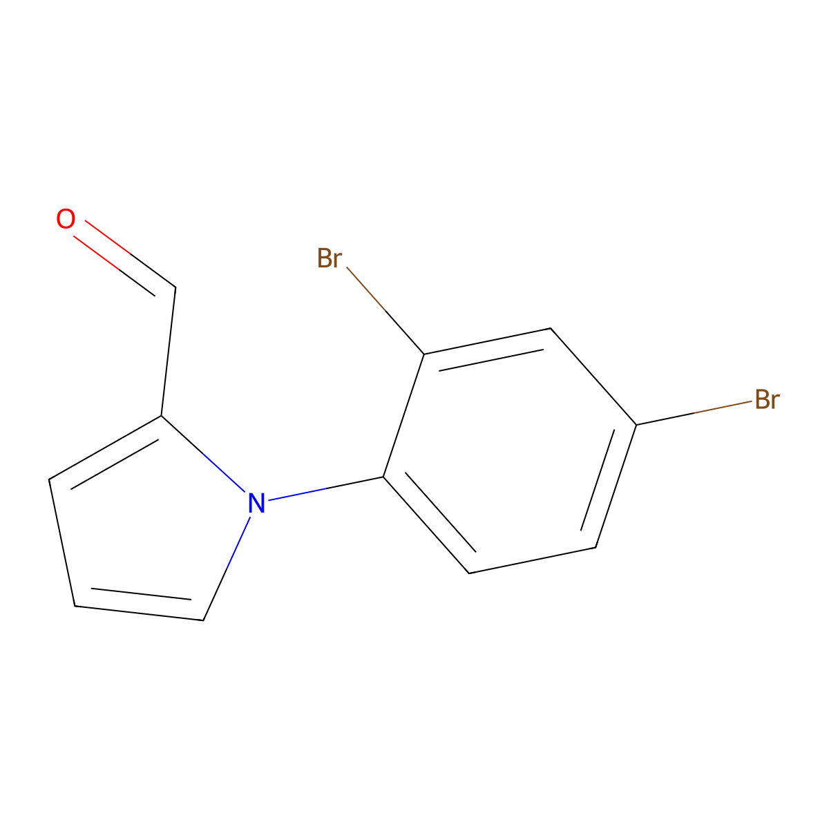 1-(2,4-dibromophenyl)-1H-pyrrole-2-carbaldehyde molecular structure, CAS 299164-67-3
