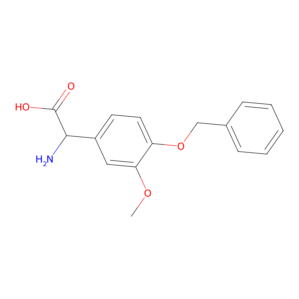 Amino-(4-benzyloxy-3-methoxy-phenyl)-acetic acid molecular structure, CAS 299164-71-9