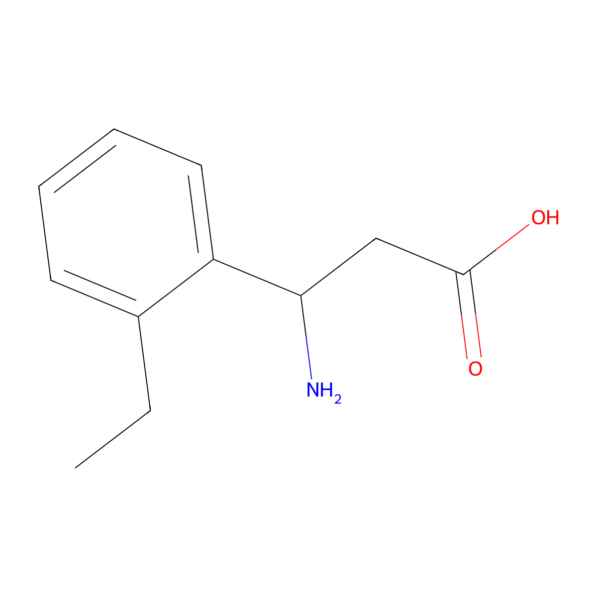 3-Amino-3-(2-ethylphenyl)propanoic acid molecular structure, CAS 299164-93-5