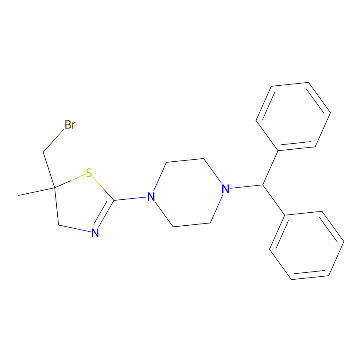 1-[5-(Bromomethyl)-4,5-dihydro-5-methyl-2-thiazolyl]-4-(diphenylmethyl)piperazine molecular structure, CAS 299165-26-7