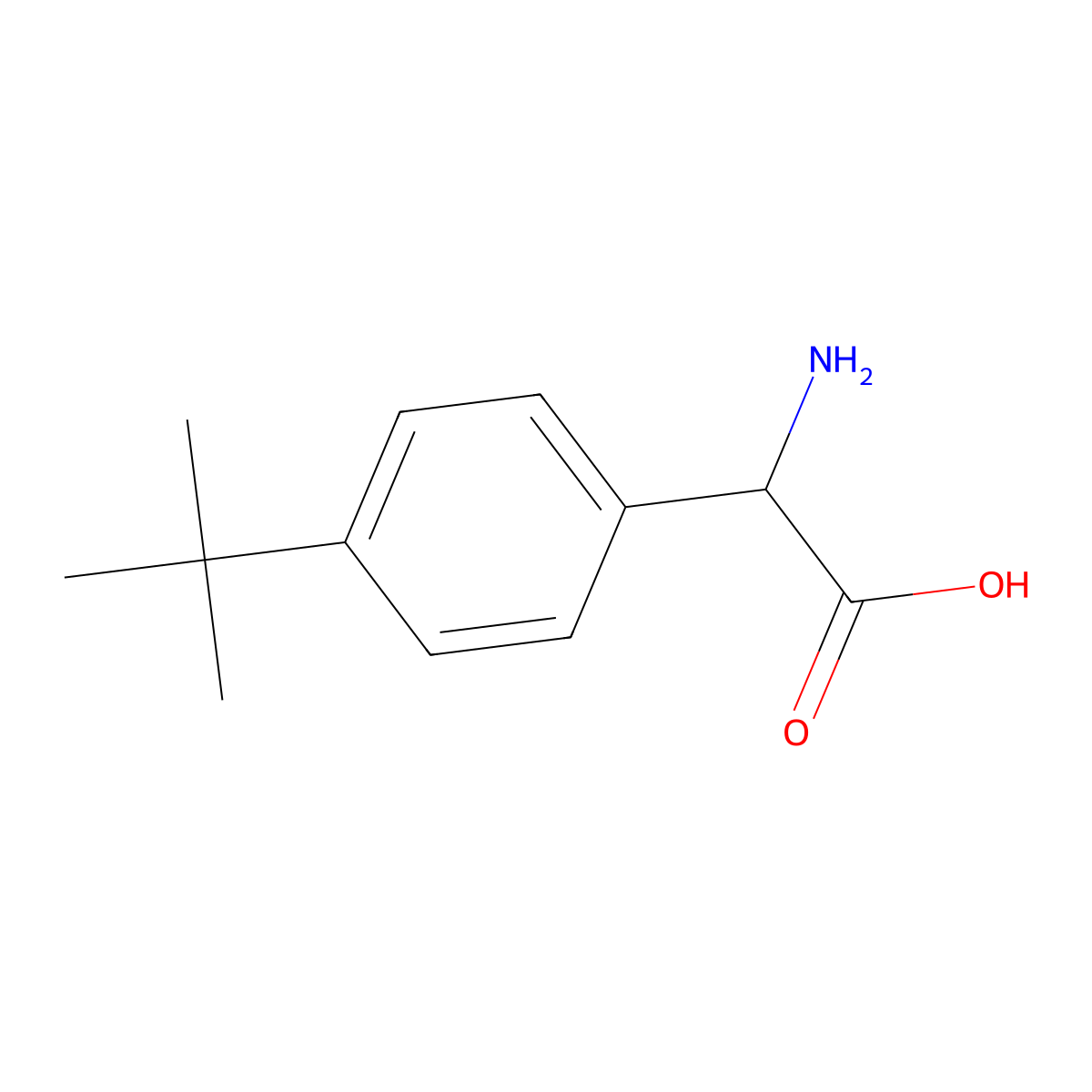Amino(4-tert-butylphenyl)acetic acid molecular structure, CAS 299165-27-8