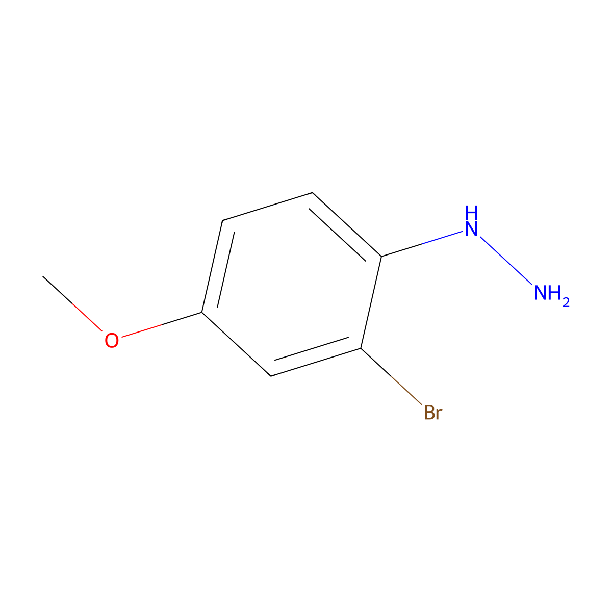 (2-Bromo-4-methoxyphenyl)hydrazine molecular structure, CAS 299165-34-7