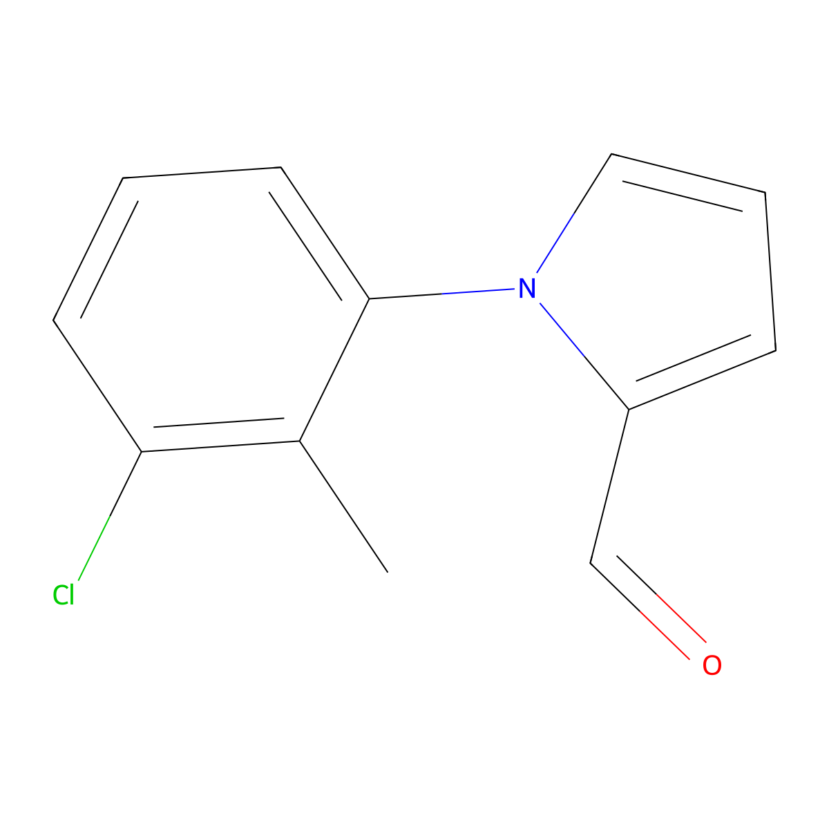 1-(3-chloro-2-methylphenyl)-1H-pyrrole-2-carbaldehyde molecular structure, CAS 299165-40-5