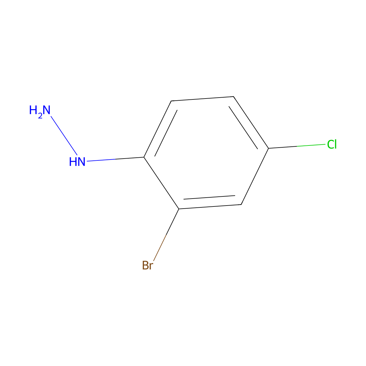 (2-Bromo-4-chlorophenyl)hydrazine molecular structure, CAS 299165-75-6