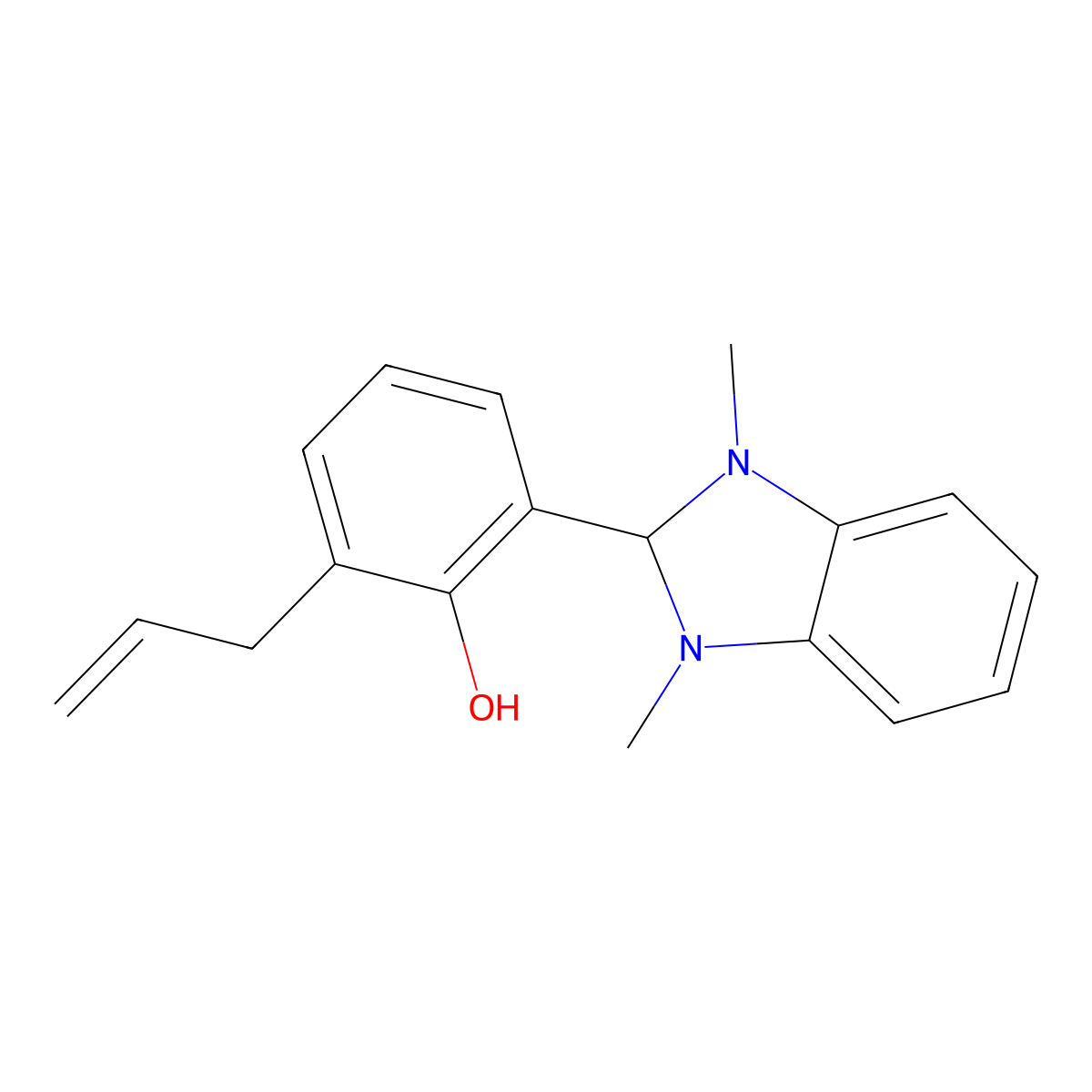 2-allyl-6-(1,3-dimethyl-2,3-dihydro-1H-benzimidazol-2-yl)phenol molecular structure, CAS 299166-37-3