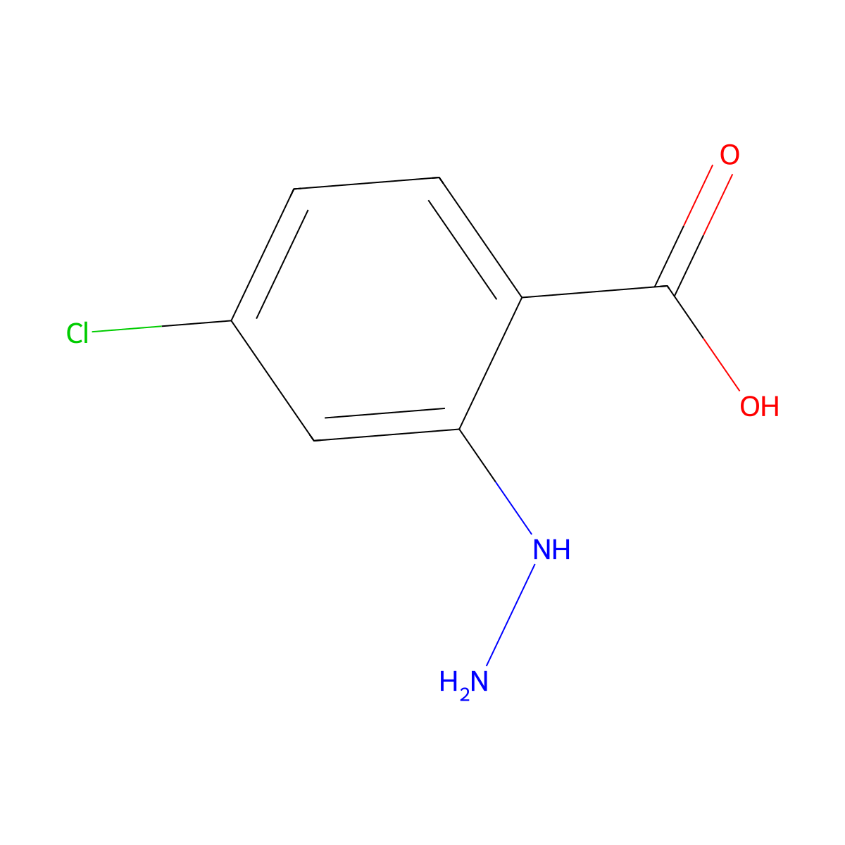 4-Chloro-2-hydrazinylbenzoic acid molecular structure, CAS 299166-41-9