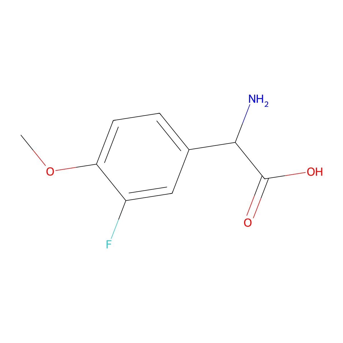 Amino(3-fluoro-4-methoxyphenyl)acetic acid molecular structure, CAS 299166-66-8