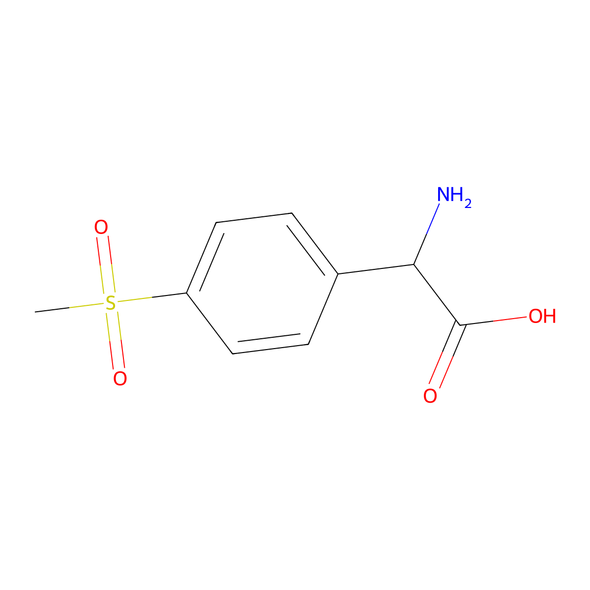 2-amino-2-(4-methylsulfonylphenyl)acetic Acid molecular structure, CAS 299166-80-6