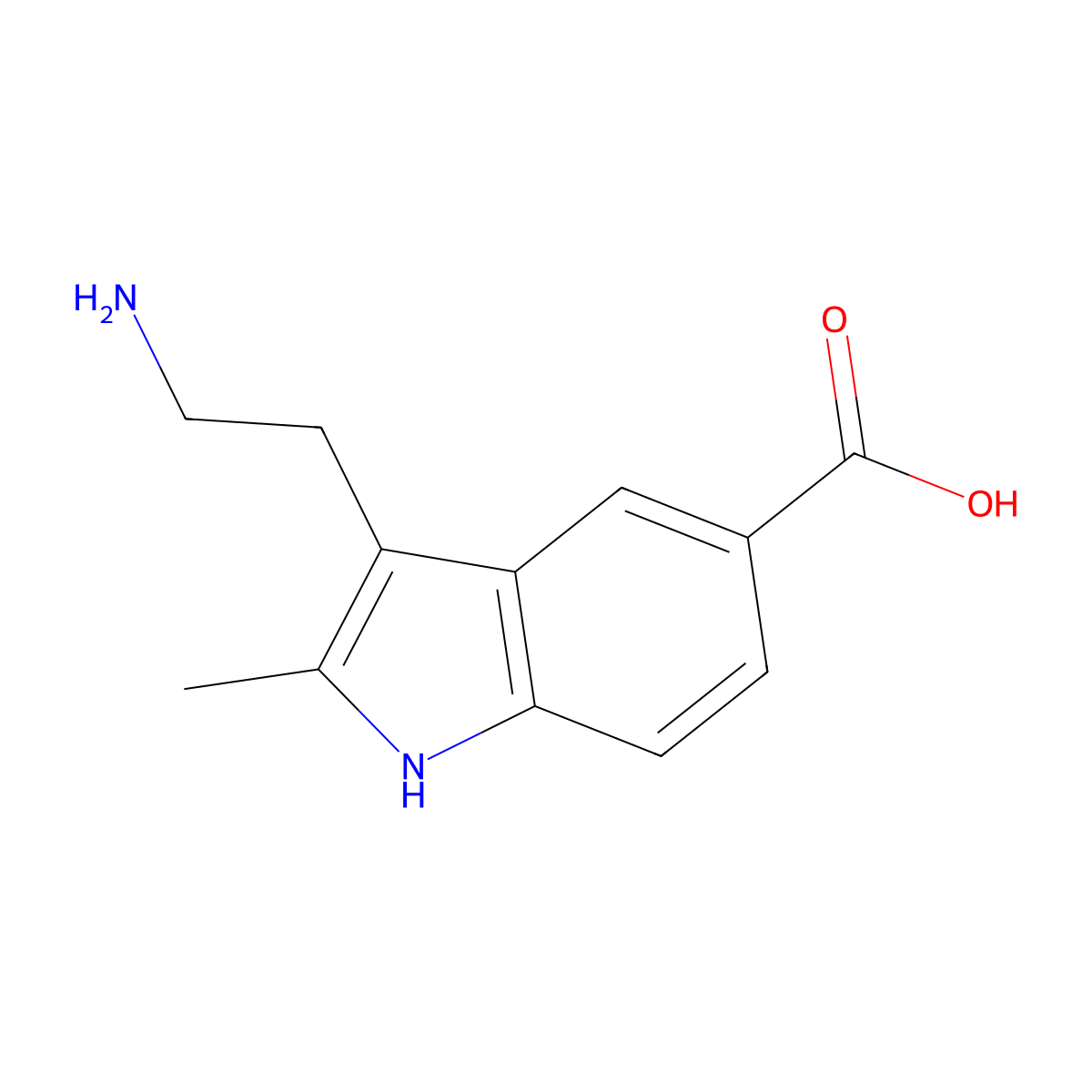 3-(2-aminoethyl)-2-methyl-1H-indole-5-carboxylic acid molecular structure, CAS 299167-10-5