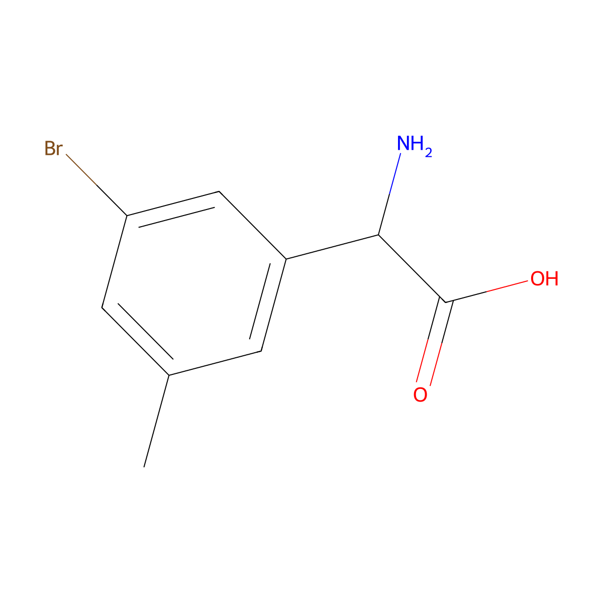 2-Amino-2-(3-bromo-5-methylphenyl)acetic acid molecular structure, CAS 299167-42-3