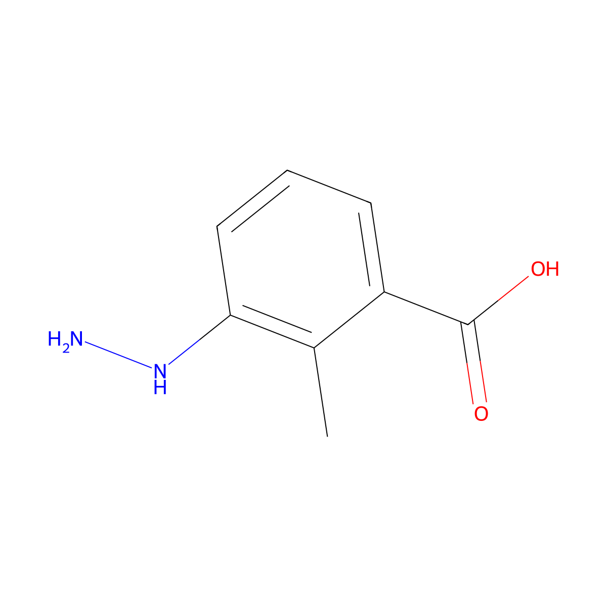 3-Hydrazinyl-2-methylbenzoic acid molecular structure, CAS 299167-70-7