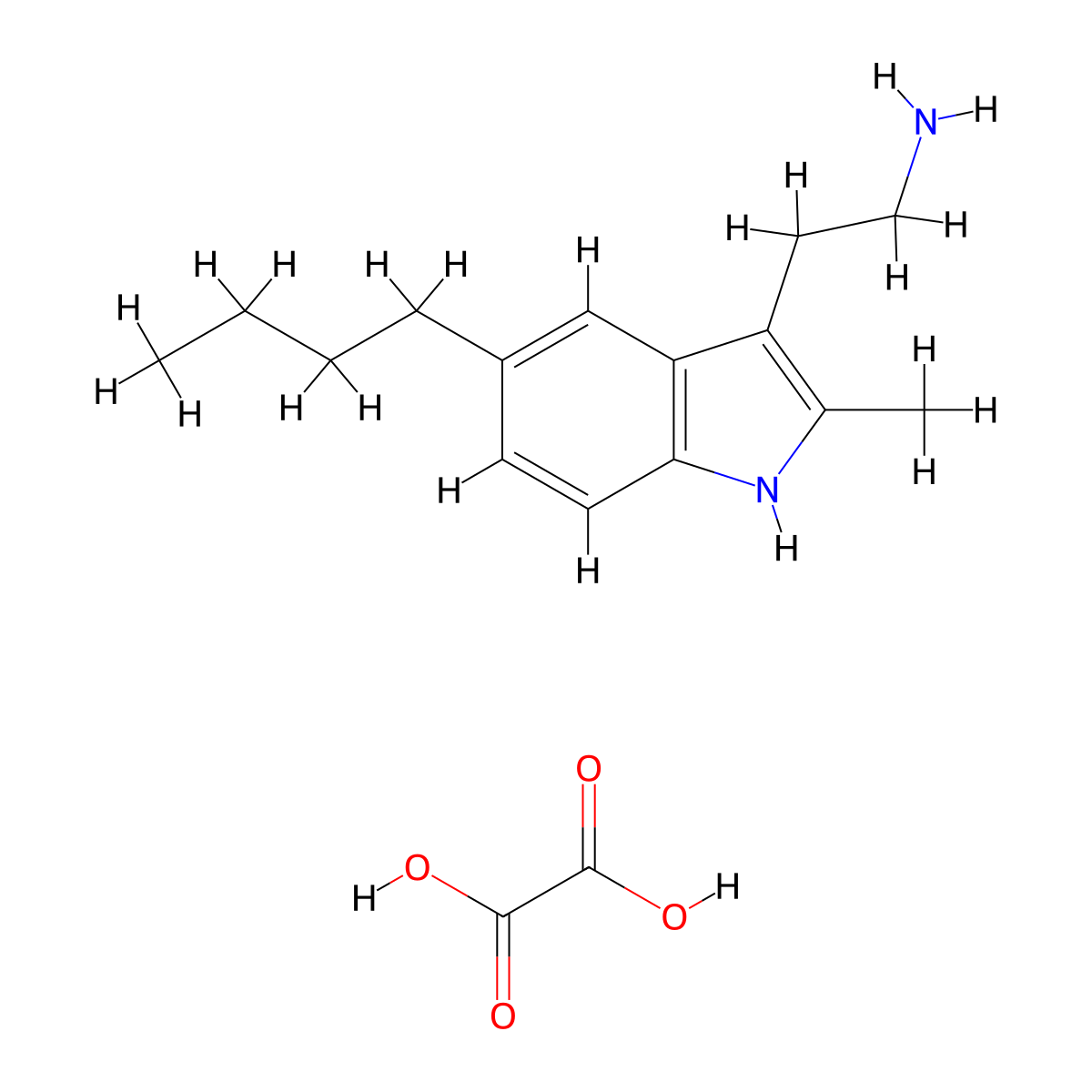2-(5-Butyl-2-methyl-1H-indol-3-YL)ethanamine oxalate molecular structure, CAS 299167-82-1