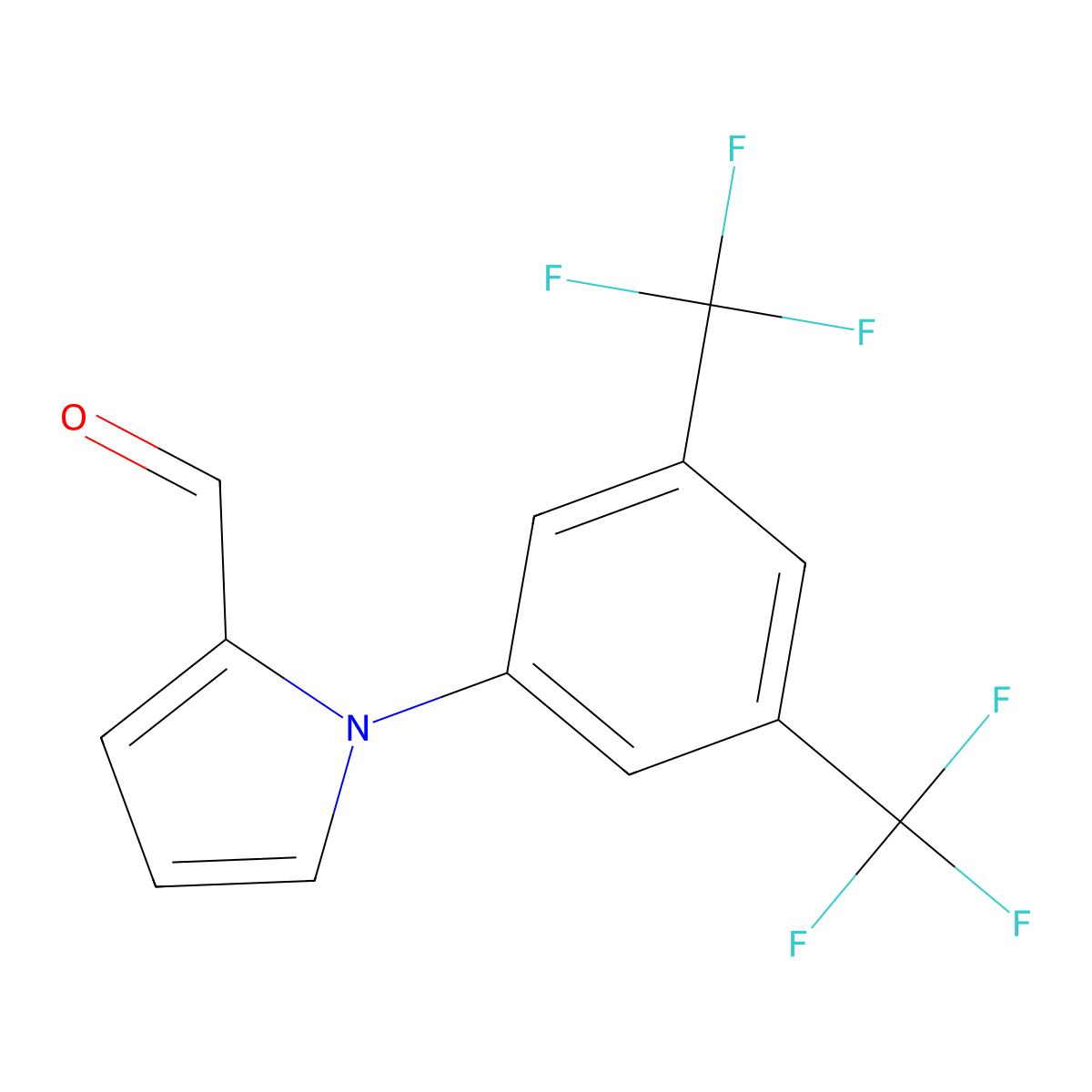 1-[3,5-bis(trifluoromethyl)phenyl]-1H-pyrrole-2-carbaldehyde molecular structure, CAS 299168-08-4