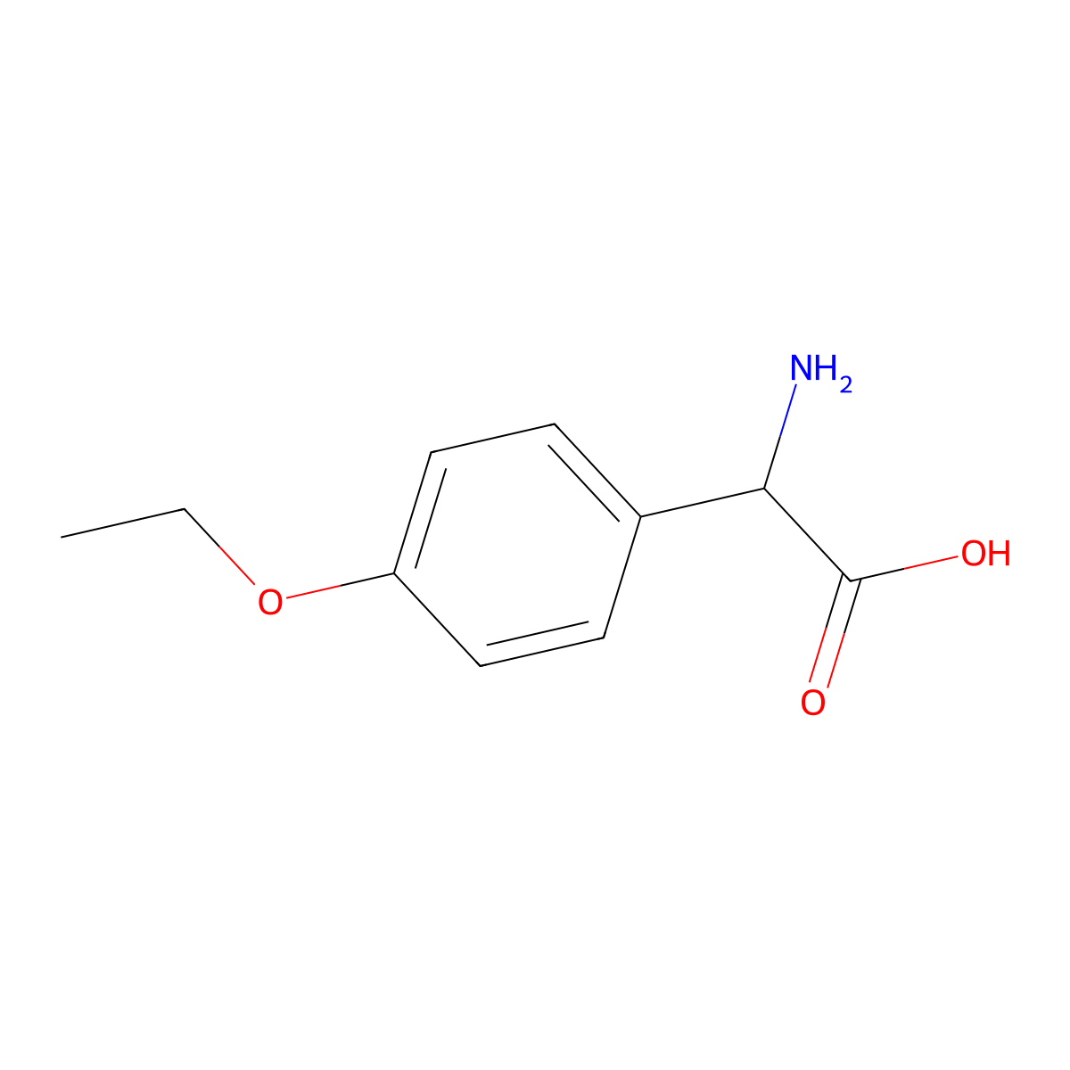 2-amino-2-(4-ethoxyphenyl)acetic Acid molecular structure, CAS 299168-49-3