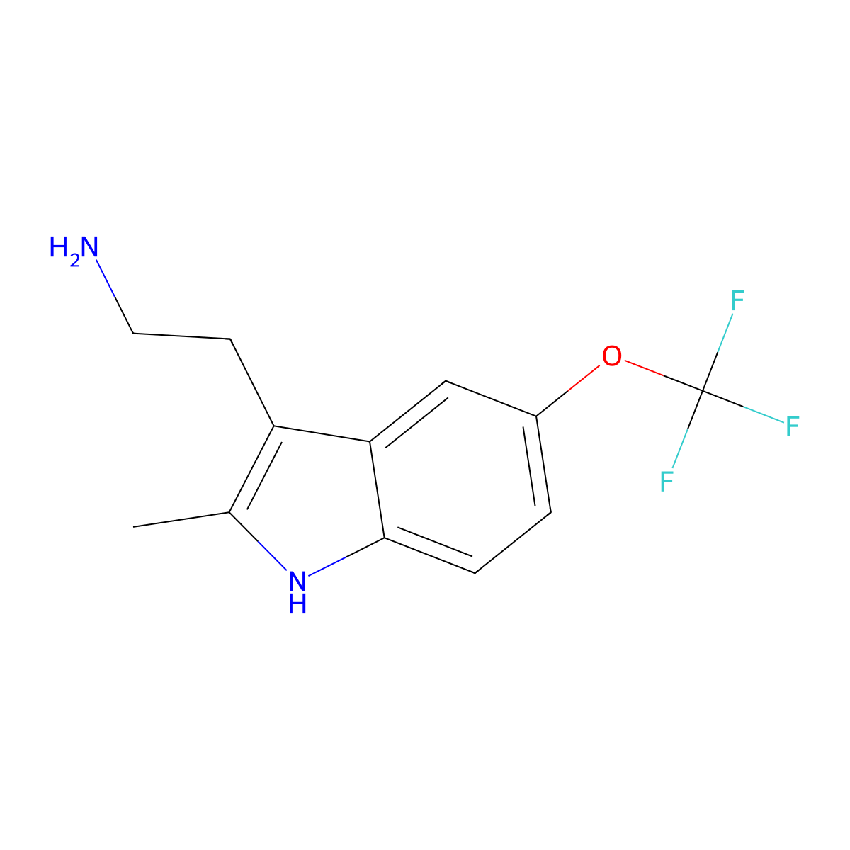 2-[2-methyl-5-(trifluoromethoxy)-1H-indol-3-yl]ethan-1-amine molecular structure, CAS 299168-85-7