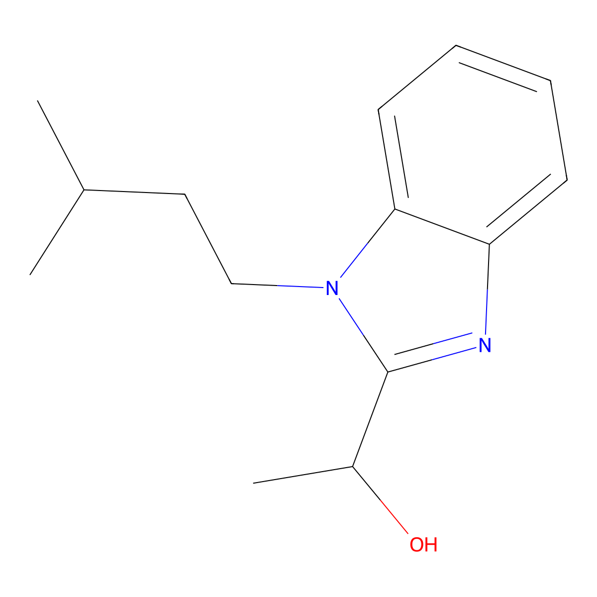1-[1-(3-Methylbutyl)benzimidazol-2-yl]ethanol molecular structure, CAS 299169-05-4