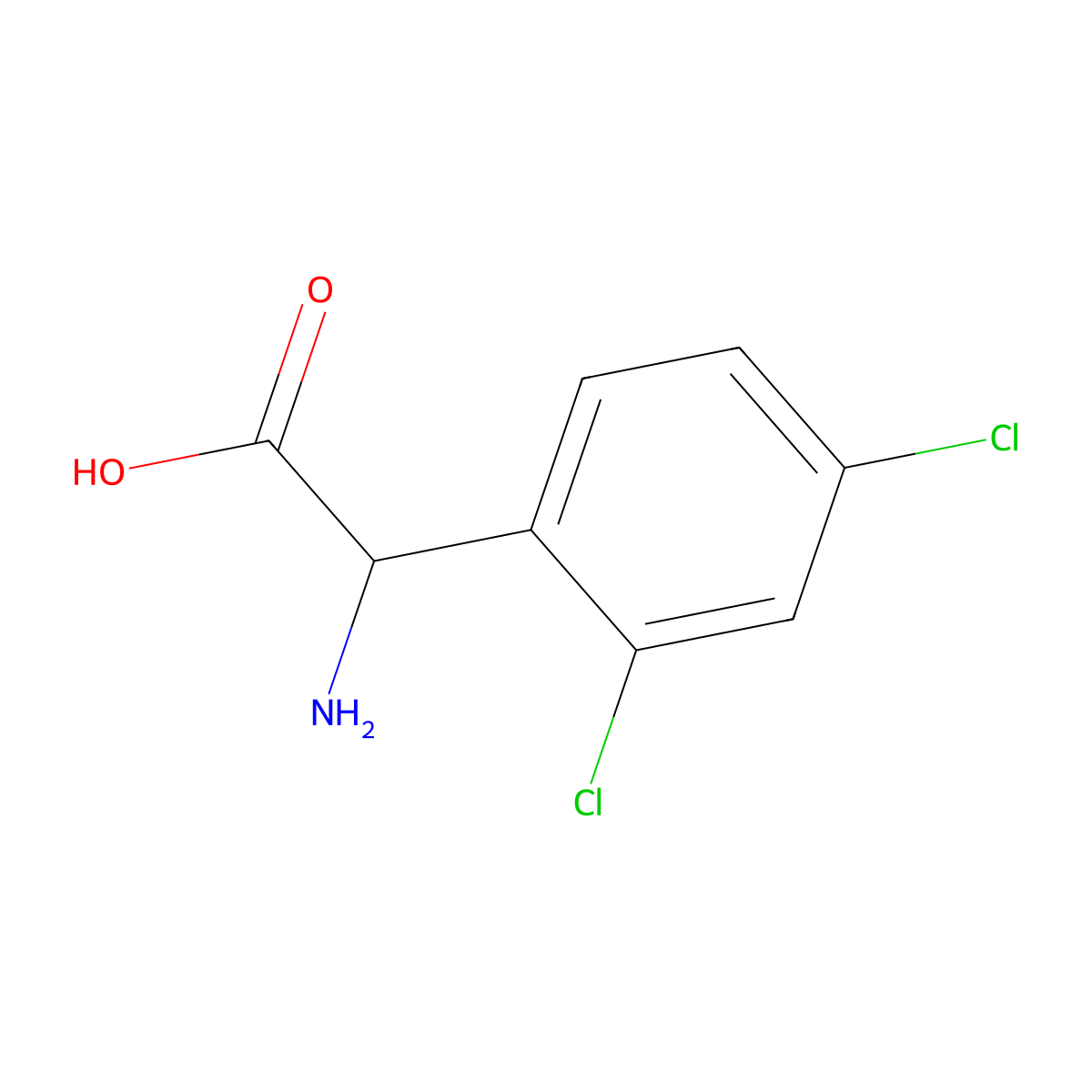 2-amino-2-(2,4-dichlorophenyl)acetic Acid molecular structure, CAS 299169-13-4