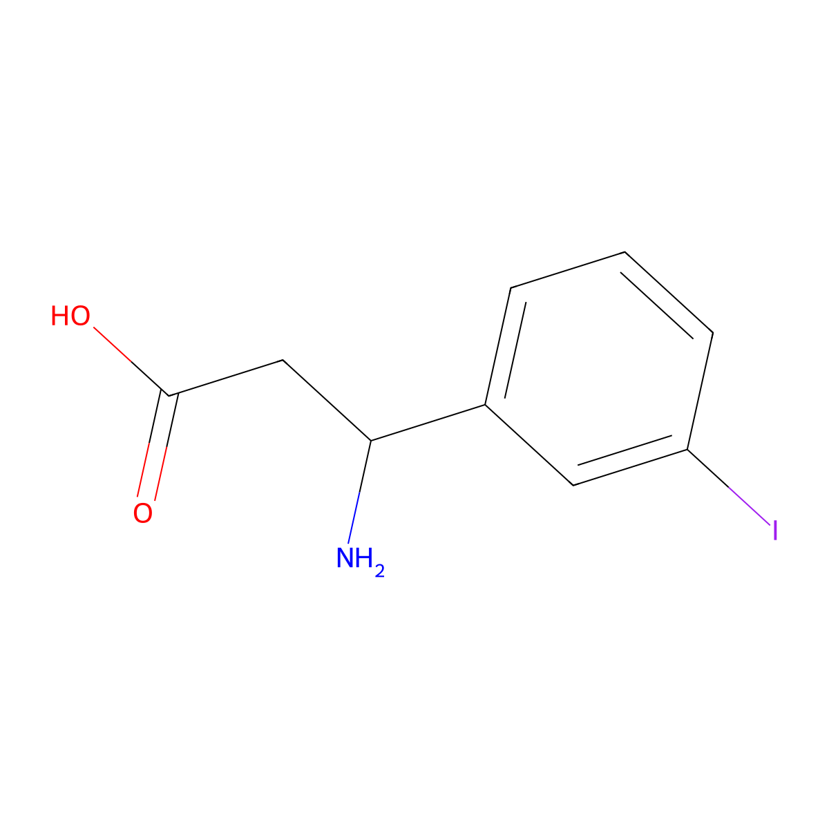 3-Amino-3-(3-iodophenyl)propanoic acid molecular structure, CAS 299169-95-2