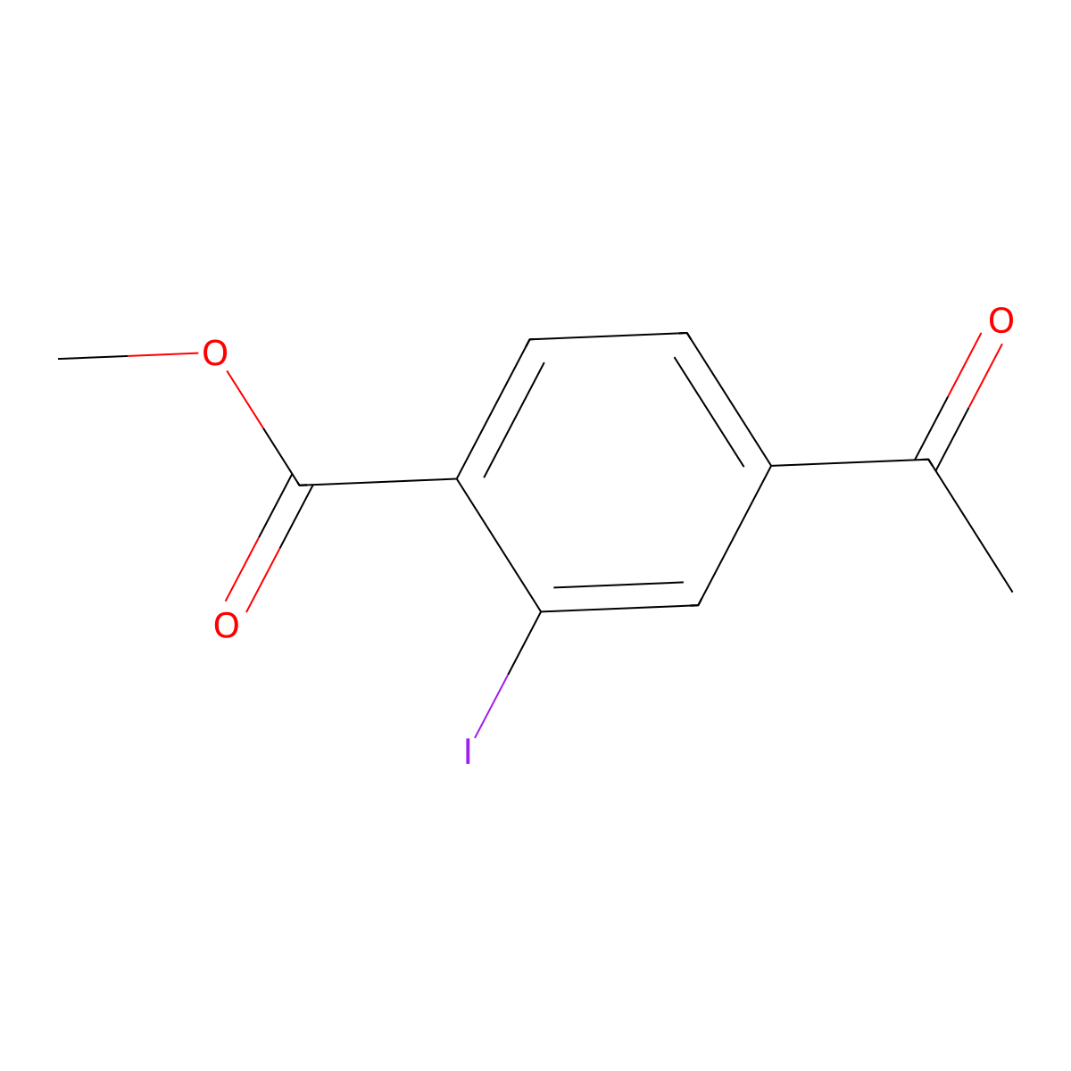 Methyl 4-acetyl-2-iodobenzoate molecular structure, CAS 299173-16-3