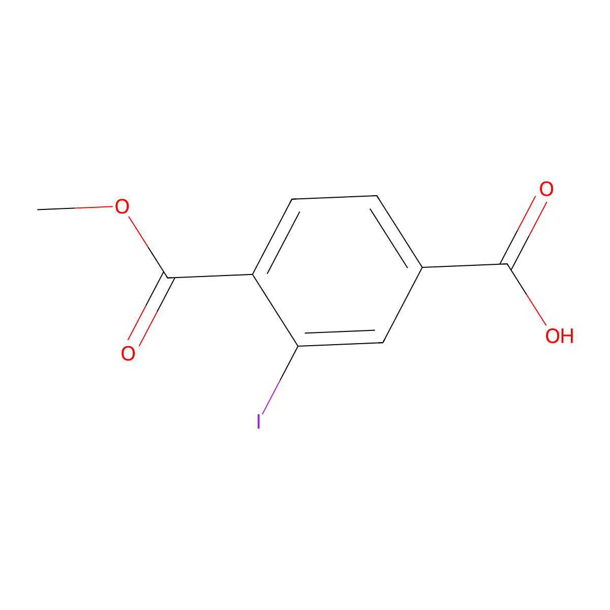 3-Iodo-4-(methoxycarbonyl)benzoic acid molecular structure, CAS 299173-24-3
