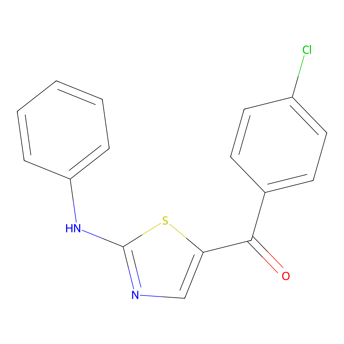 (4-Chlorophenyl)[2-(phenylamino)-5-thiazolyl]methanone molecular structure, CAS 299175-16-9