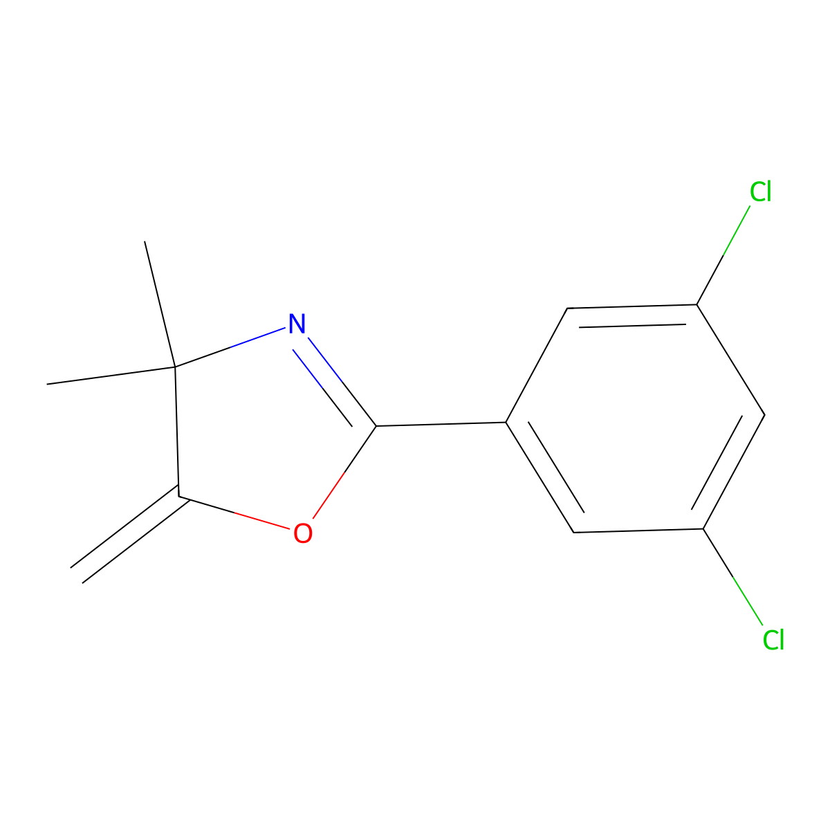 2-(3,5-Dichlorophenyl)-4,4-dimethyl-5-methylidene-4,5-dihydro-1,3-oxazole molecular structure, CAS 29918-40-9