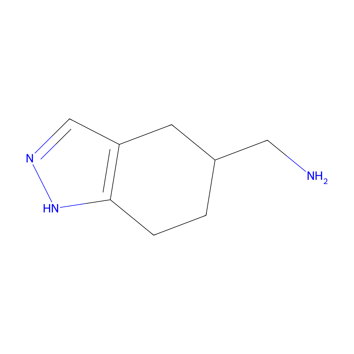 (4,5,6,7-Tetrahydro-2H-indazol-5-yl)methanamine molecular structure, CAS 299180-15-7