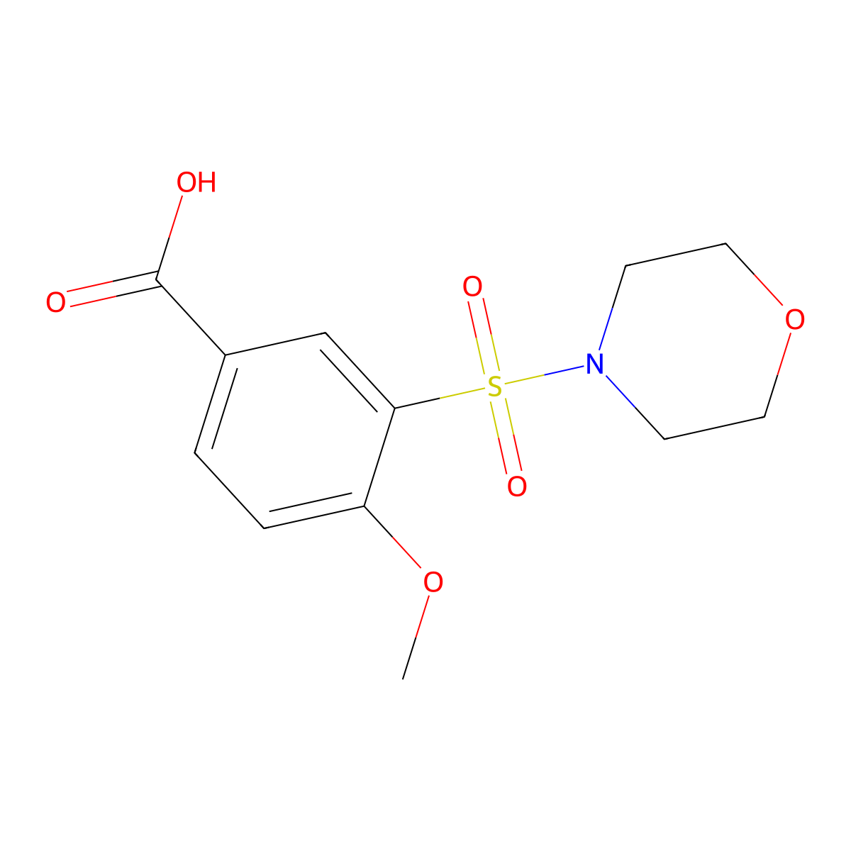 4-Methoxy-3-(morpholine-4-sulfonyl)benzoic acid molecular structure, CAS 299181-33-2